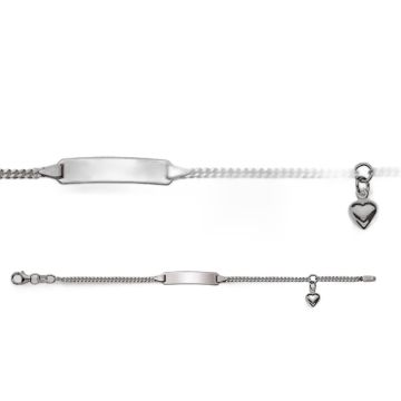 Gourmette bébé or blanc 585 – Bracelet identité personnalisé