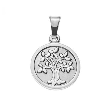 Pendentif arbre de vie or blanc 750 - Cadeau baptême
