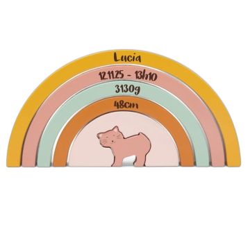 Arc-en-ciel en bois personnalisé Trixie – cadeau naissance