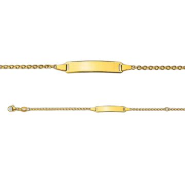 Gourmette bébé or jaune 375 – bracelet maille ronde gravure