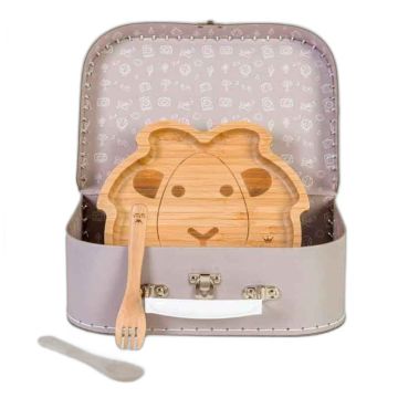 Valise repas bébé Bambam - Assiette lion et services