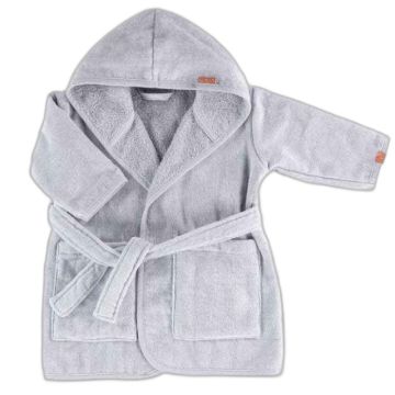 Peignoir Bambam bébé, brodé avec prénom, bleu gris