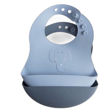 Bavoir en silicone 2-pack Mrs. Elephant - Trixie (dès 4 mois)