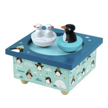 Boîte à musique Pingouins Trousselier - Cadeau naissance