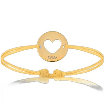 Bracelet enfant étoile or sur cordon jaune | Aaina & Co