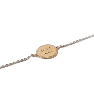 Bracelet gourmette Madeleine or jaune personnalisable Mon Petit Poids