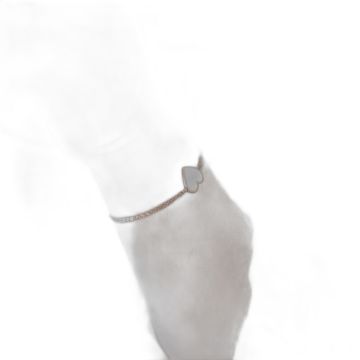 Bracelet médaille Simone argenté rhodié ajustable - Mon Petit Poids