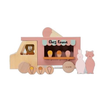 Camion de glaces en bois personnalisable Trixie - Jouet 3 ans