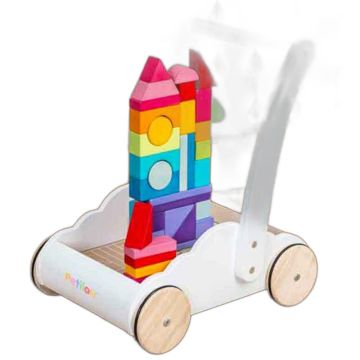 Trotteur en bois Le Toy Van avec cubes éducatifs