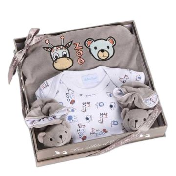 Coffret Naissance Pyjama Bébé Gris - Les Bébés d'Elizéa