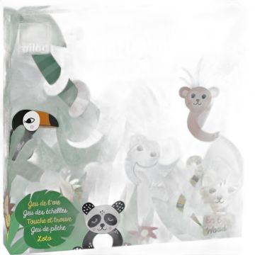 Coffret 5 jeux élaborés Vilac, jeu société enfant dès 2 ans