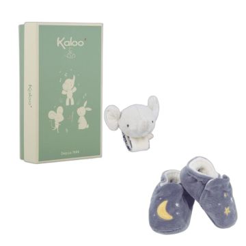 Coffret Kaloo chaussons bracelet sonore éléphant