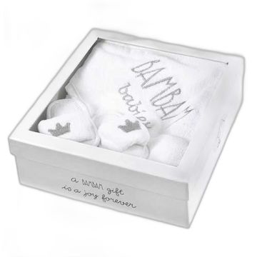 Coffret naissance Bambam Bain - Serviette et pantoufles