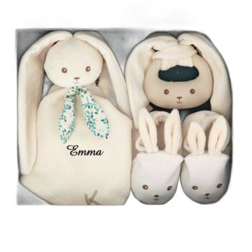 Coffret naissance Kaloo Lapinoo crème personnalisable