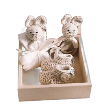 Coffret Naissance Maylily - Boîte Bois & Crochet