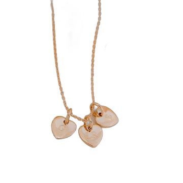 Collier or jaune 3 cœurs personnalisable Aismée