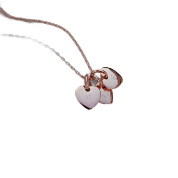 Collier maman 3 cœurs or rose personnalisables – Aismée