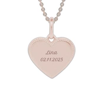 Collier personnalisé coeur perlé or rose Mon Petit Poids