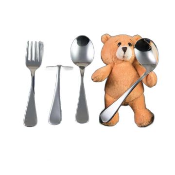 Set couverts Berndorf avec cuillère d'apprentissage et pousseur