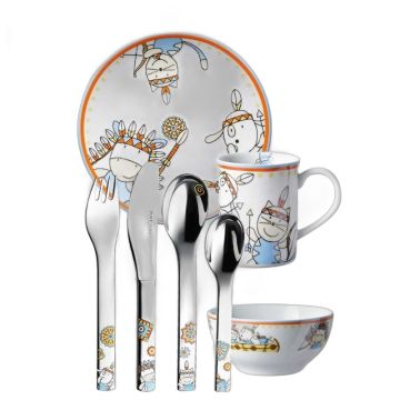 Coffret repas enfant à graver Les Indiens - Puresigns