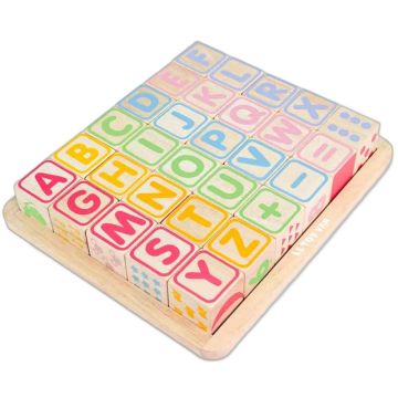 Cubes en bois colorés Lettres Chiffres Formes - Le Toy Van