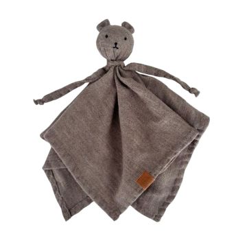 Doudou Maylily ours laine mérinos personnalisable taupe