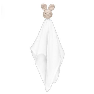 Doudou lapin crochet beige personnalisable Maylily
