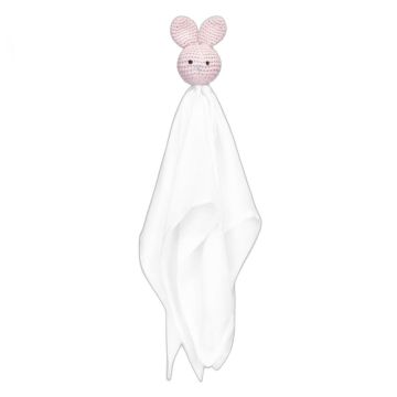 Doudou lapin personnalisé Maylily – Crochet et bambou 40 cm