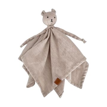 Doudou ours laine mérinos beige personnalisé Maylily