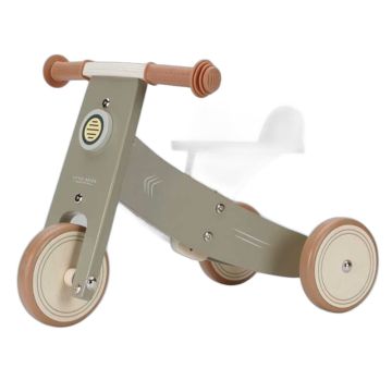 Tricycle bébé bois vert olive Little Dutch