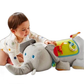 Peluche d'éveil Haba Éléphant - Coussin d'activités