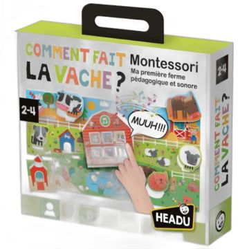 Jeu Montessori ferme pédagogique avec sons Headu 2-4 ans
