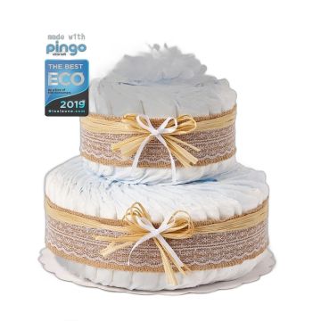 Gâteau 40 couches Pingo écologiques - Cadeau naissance suisse