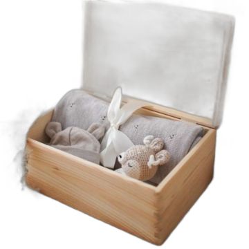 Coffret bébé Maylily couverture mérinos personnalisable