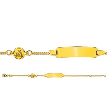 Gourmette Ange Or Jaune 375 - Bracelet Identité Enfant