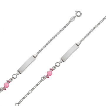 Gourmette argent rhodié motif bonbon rose – Benjamin Suzette