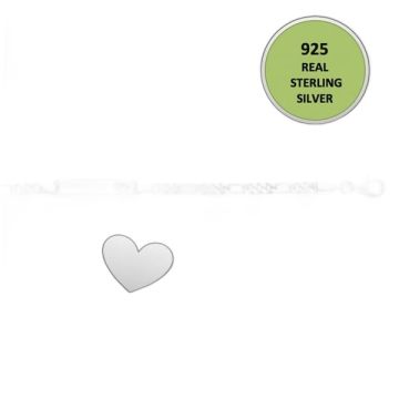 Gourmette argent bébé fille 925 plaque rectangulaire cœur