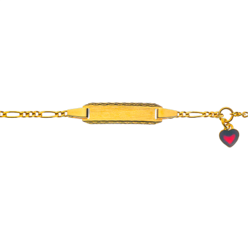 Gourmette Or 750 Coeur Rouge – Bracelet Bébé Personnalisable