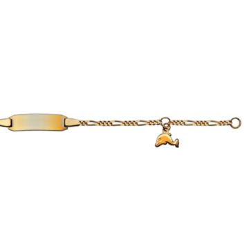 Gourmette bébé or 9 carats dauphin à graver