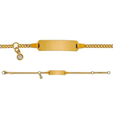 Gourmette enfant or jaune 375 diamant ajustable