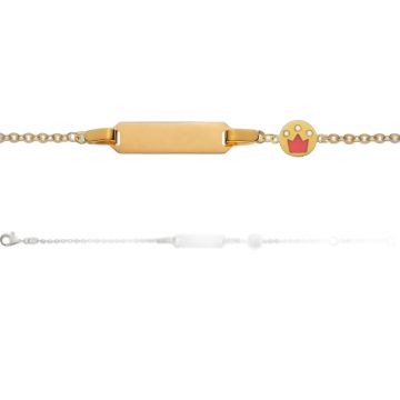 Gourmette bébé or jaune 375 avec couronne émaillée