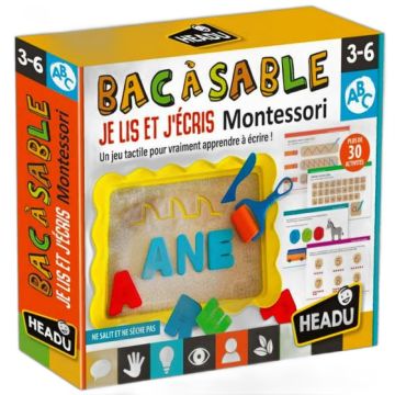 Jeu Montessori Bac à Sable Je Lis et j'écris Headu 3-6 ans