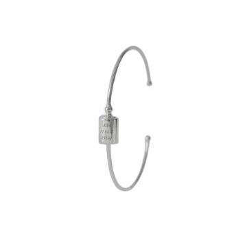 Bracelet Jonc Mon Petit Poids argenté rhodié personnalisable
