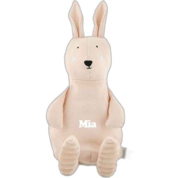 Peluche lapin rose 38 cm prénom bébé Trixie | Cadeau naissance