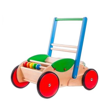 Trotteur bébé Bajo, chariot de marche en bois stable