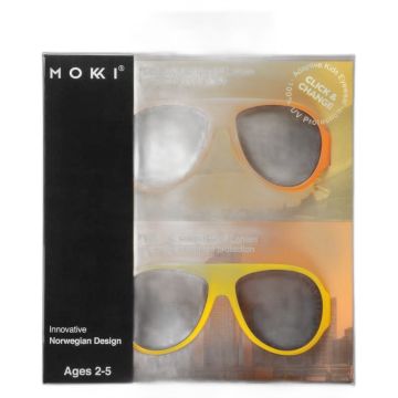 Lunettes soleil Mokki Click & Change jaune 2-5 ans
