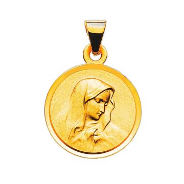 Pendentif de baptême Marie en or jaune 750 gravable