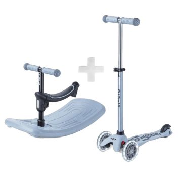 Mini Micro Deluxe Rock & Go LED trottinette bleue