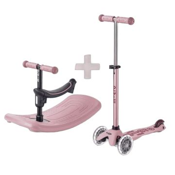 Mini Micro Deluxe Rock & Go LED rose - Trottinette évolutive Micro