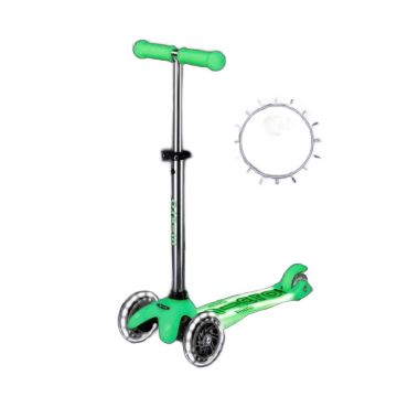 Mini Micro Deluxe Glow LED Plus Icy Lime - Trottinette enfant 2-5 ans